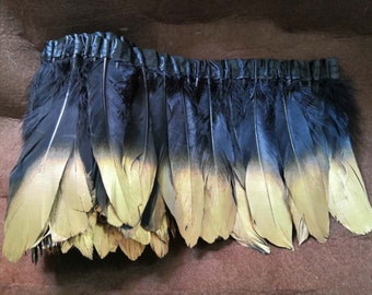 6.5" Wide 2yds/pk Hand-painted Feather Tip Goose Feather Fringe Trim #FT2020003