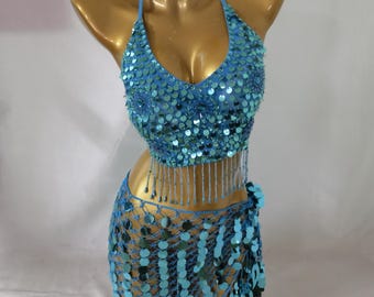 Carnival Costume/Costume bra and hip scarf set/Festive Clothing