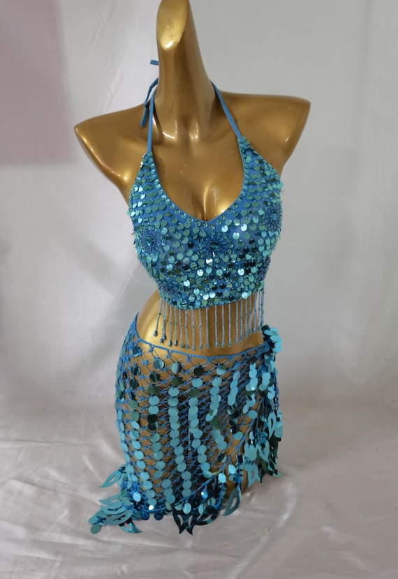 Carnival Costume/Costume bra and hip scarf set/Festive Clothing