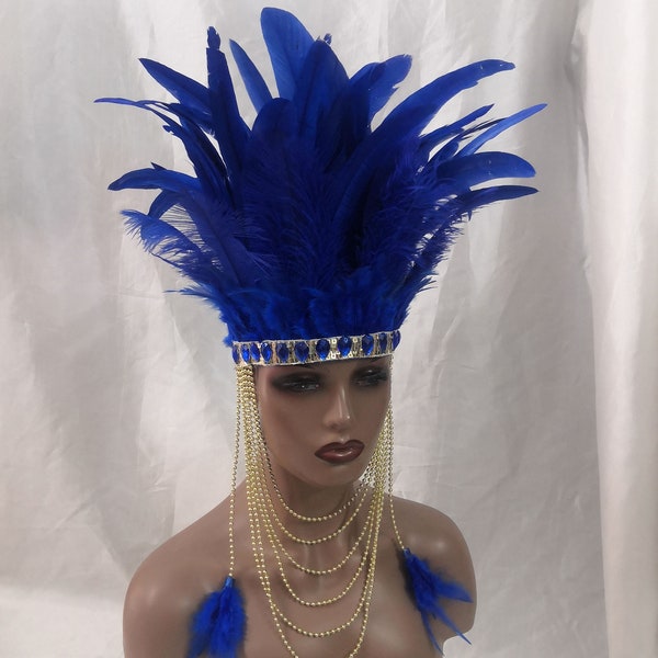 Carnival Feather Crown Festival Feather headpiece Feather Headdress Showgirl Headdress