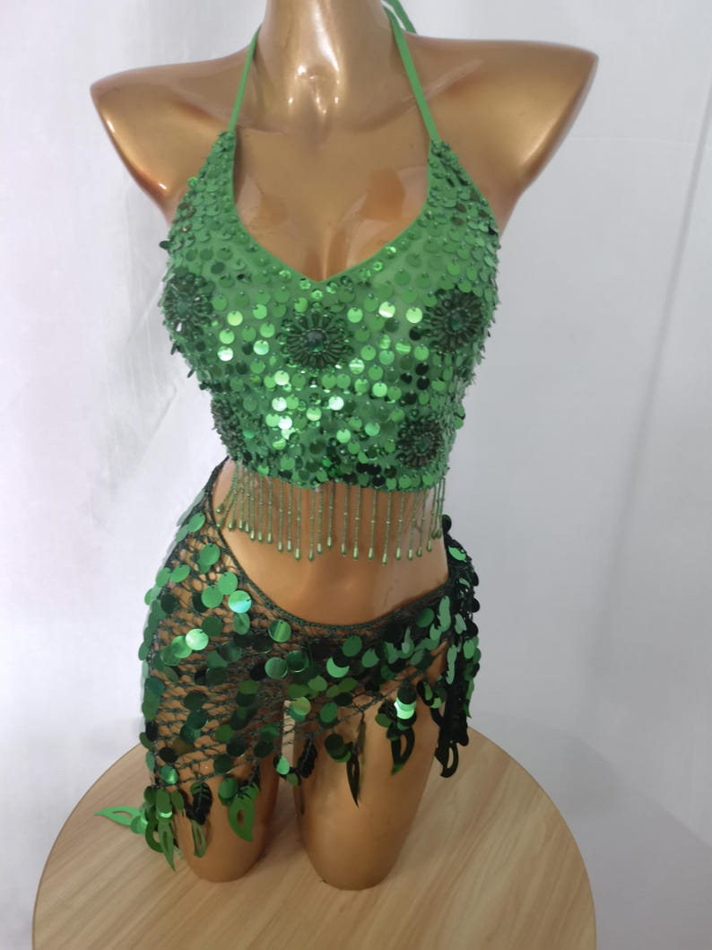 Carnival Costume/Costume bra and hip scarf set/Festive Clothing image 8