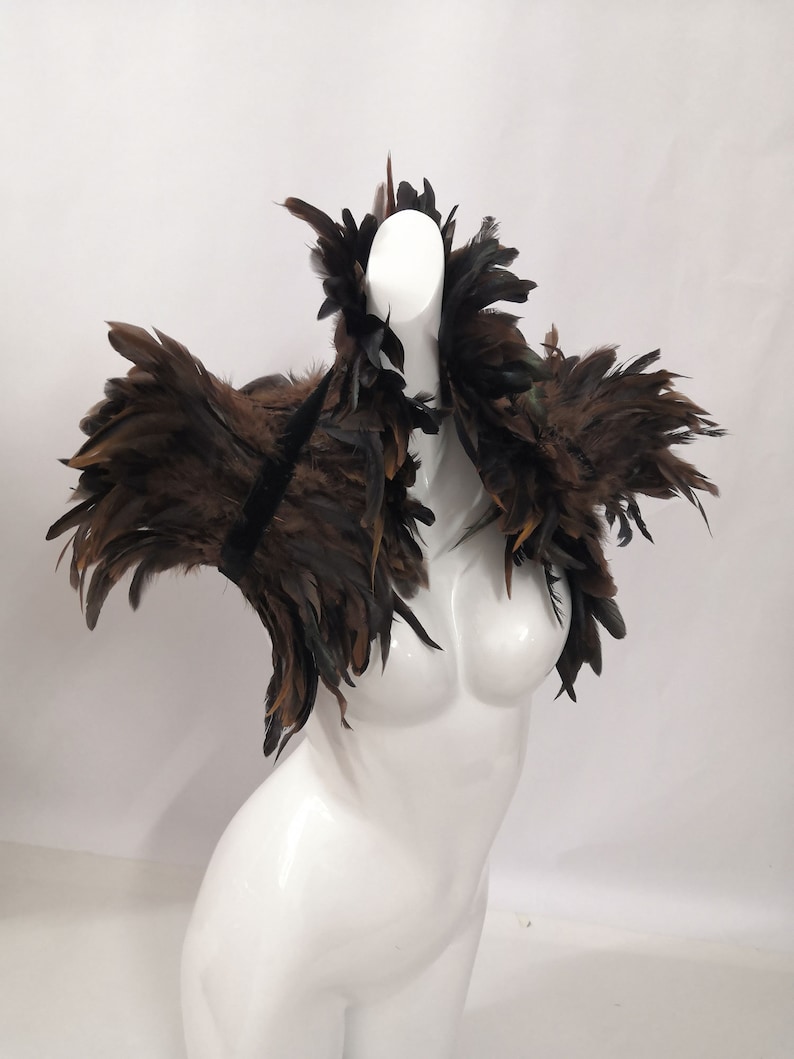 Burlesque Gothic Feather Collar Halloween Carnival Feather Etsy