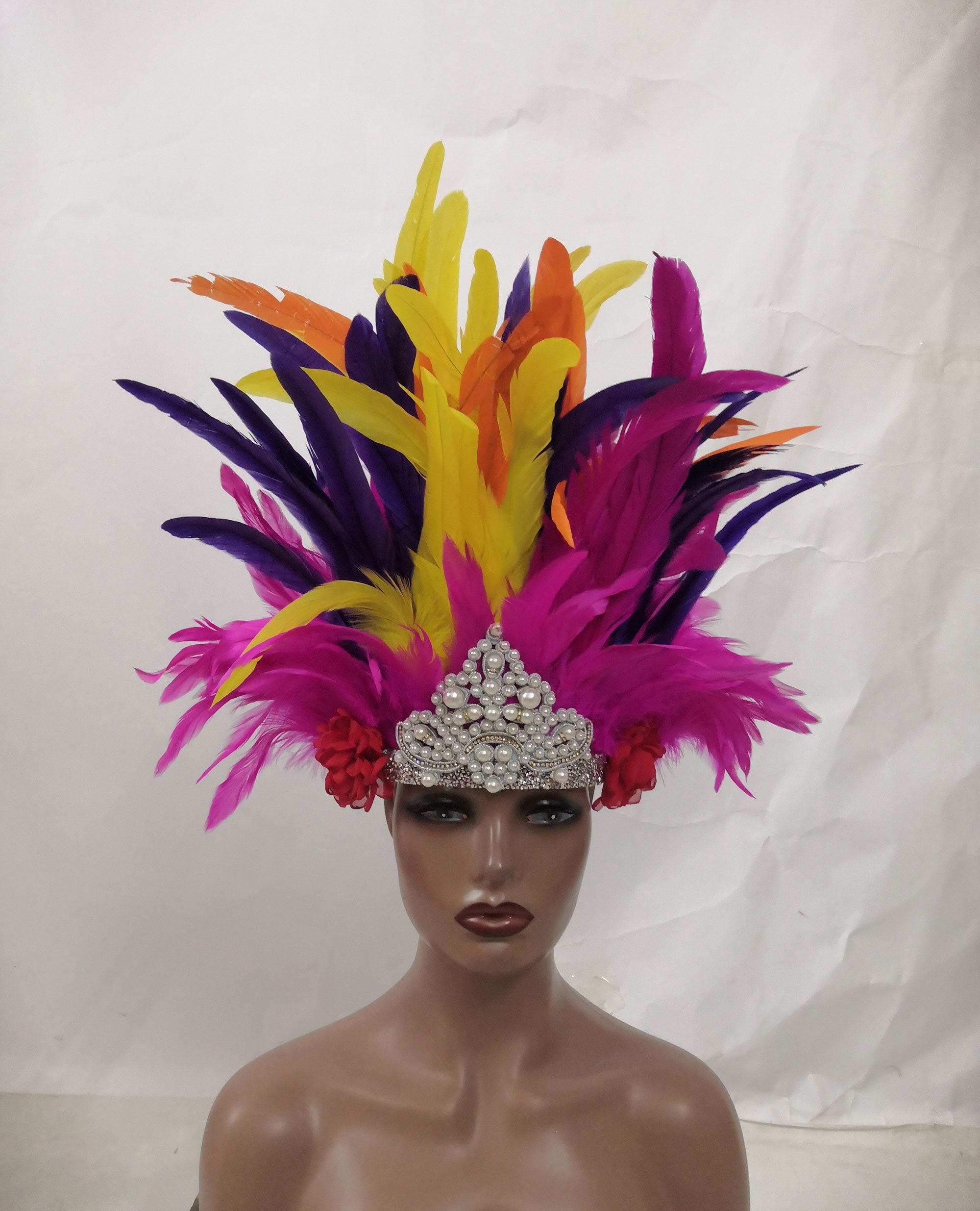 Carnival Feather Crown Festival Feather Headpiece Feather Etsy UK