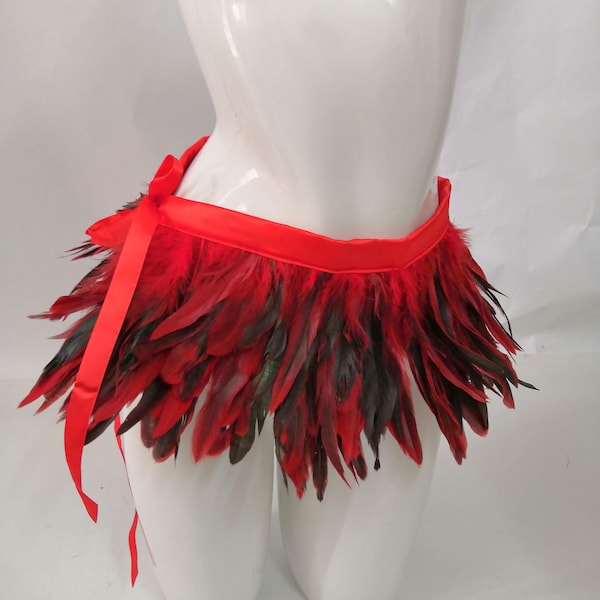 Dancing Belt Skirt Carnival Feather Belt Skirt Stage Show Feather Skirt Festival Burlesque Belt Skirt Cosplay Belt Skirt