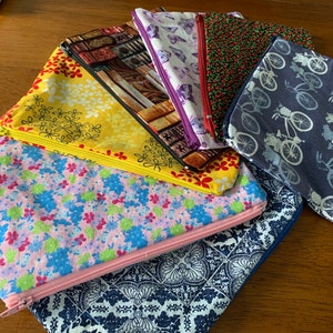 ONE-zakje met ritssluiting | 6 x 9 inch | Katoenmateriaal | Katoenen voering | Nylon rits | Etui met rits | tasaccessoires | accessoires: