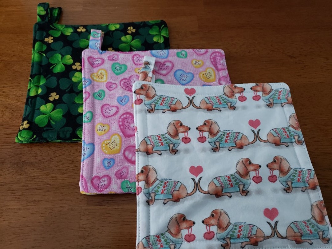 SET OF TWO 2 Matching Pot Holders Hot Pads Handmade Etsy