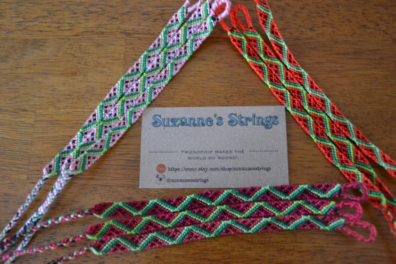 Watermelon Pattern Friendship Bracelet Etsy UK