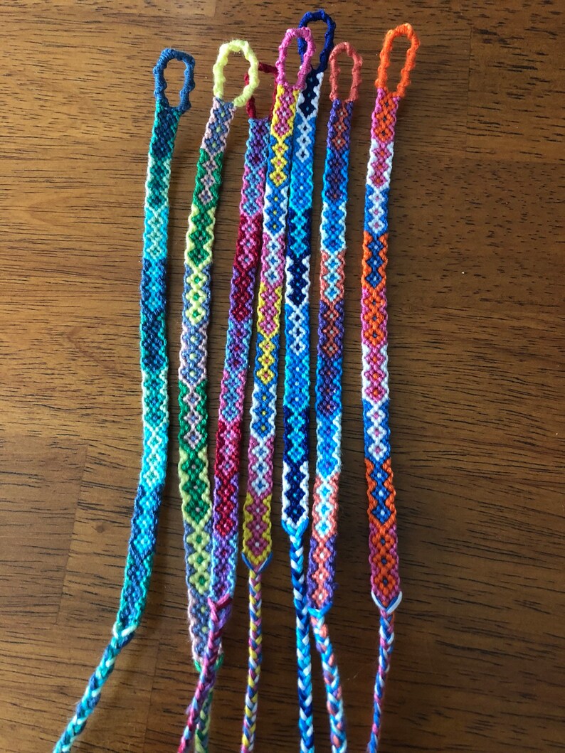 Customizable Thin Diamond Pattern Friendship Bracelet You Etsy