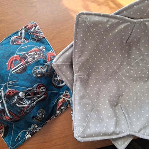 Bowl Cozy | Set of four (4) | Medium Sized | Soup Bowl Sized | Sewn | Handmade | 100% cotton | Free U.S. Shipping