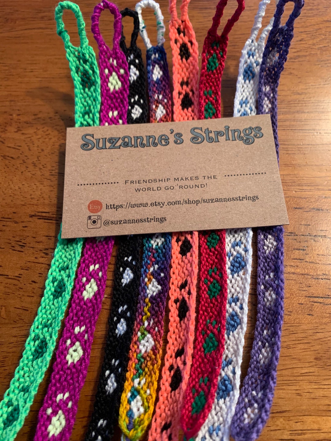 customizable-paw-print-pattern-friendship-bracelet-handmade-woven-you-pick-2-colors-one-bracelet-etsy