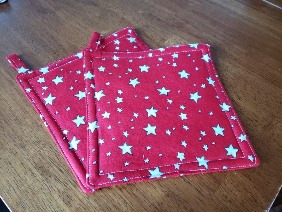 SET OF TWO 2 Matching Pot Holders Hot Pads Handmade Etsy