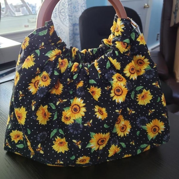 Wooden Handle Handbag