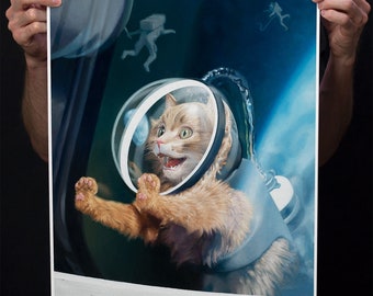 ハンドメイド☆岡山デニム☆宇宙飛行士ネコ☆猫☆4wayボストンバッグ