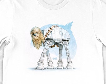 Chewbacca Star Wars T-Shirt "Chewalkka" - imperial walker, funny, chewie, painting