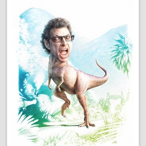 Jeff Goldblum Dinosaur Painting Parody - Weird Art Home Decor