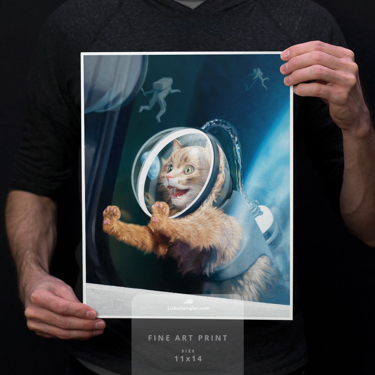 Cat Astronaut Oil Painting "orbit" Print - Cat Space Painting Cat Themed Gifts - Etsy