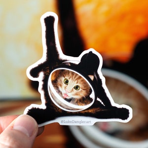 Paquete de pegatinas de gato espacial Juego de 6 pegatinas de vinilo, pegatinas de astronauta de gato divertido, pegatinas de gato de animales lindos para portátil imagen 6