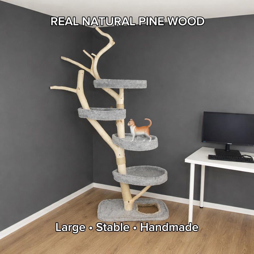 Cat Tree Rope Texture Cat Tree, Handmade, Wooden, Sisal Rope, Modern Cat Tower - Etsy