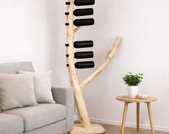 Wine Rack Tree |  Real Wood Bottle Holder (Holds 5 Bottles)