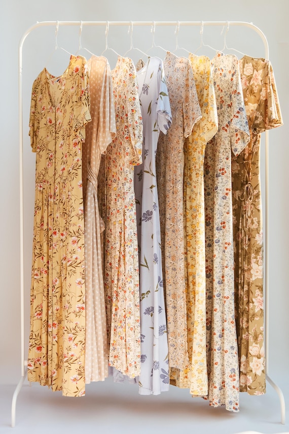 floral dresses 90s Vintage 90s Floral Maxi Dress