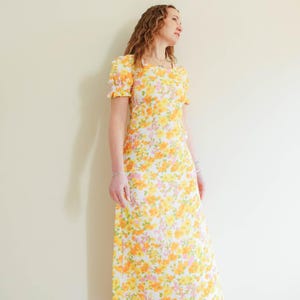 knee length dresses for ladies Yolaine Midi Dress Jardin Floral Chocolate