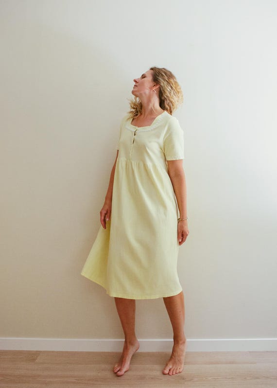 light yellow cotton dress Sawyer Cotton Dress