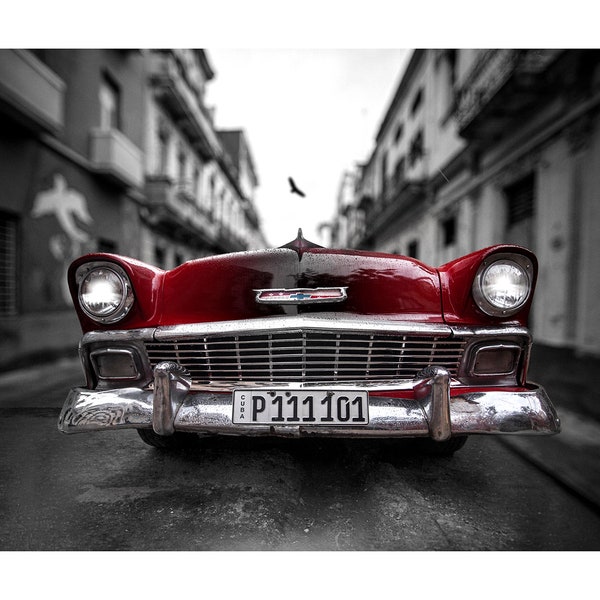 Cuban Fine Art print | Cuba Poster | Vintage Wall Decor | Classic Car Art | Photo gifts | Travel Photo|Large | Wall Art Print | Wall Décor