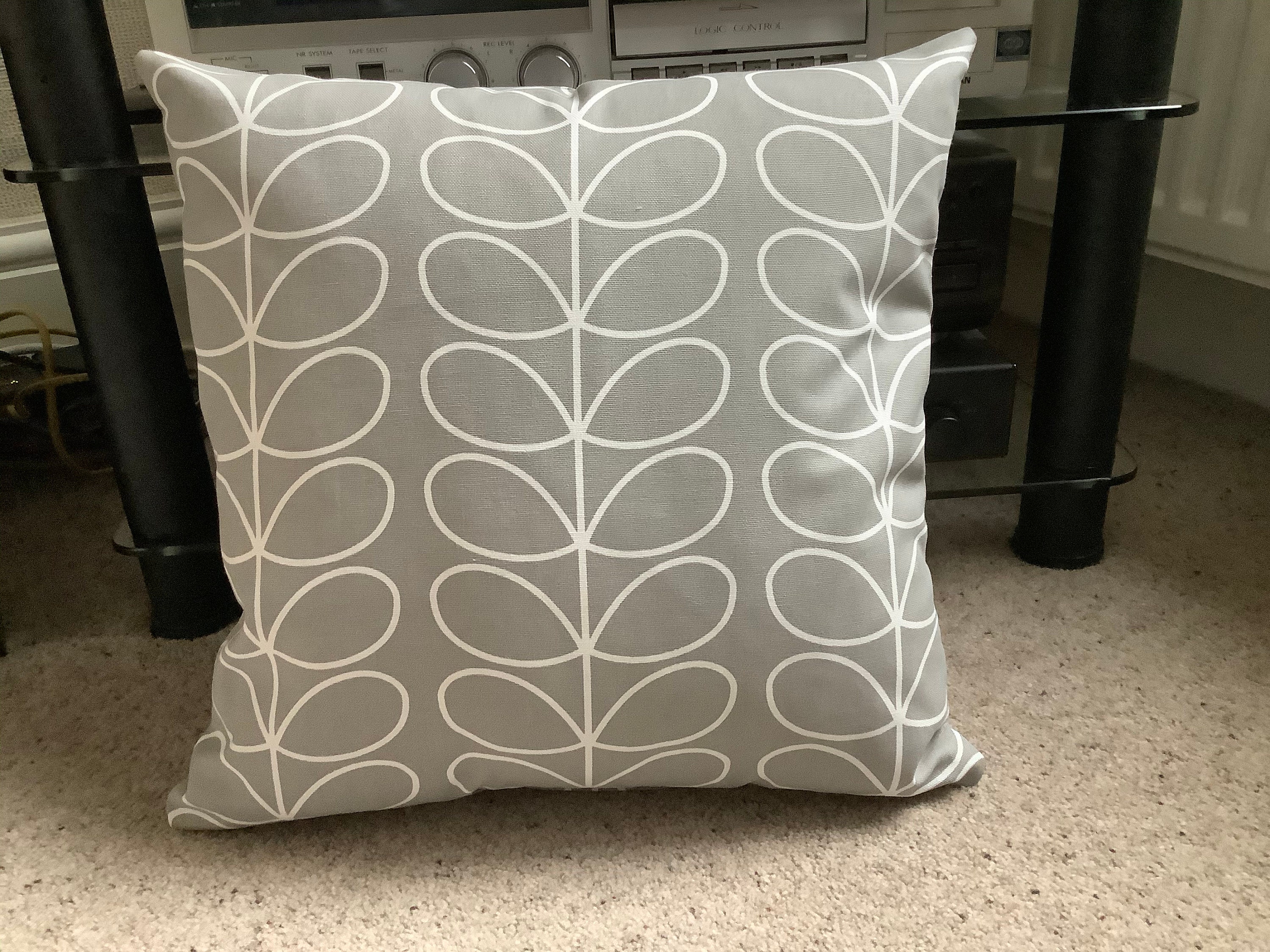 Handmade Cushion Cover Using ORLA Kiely Silver Grey Linear Etsy UK