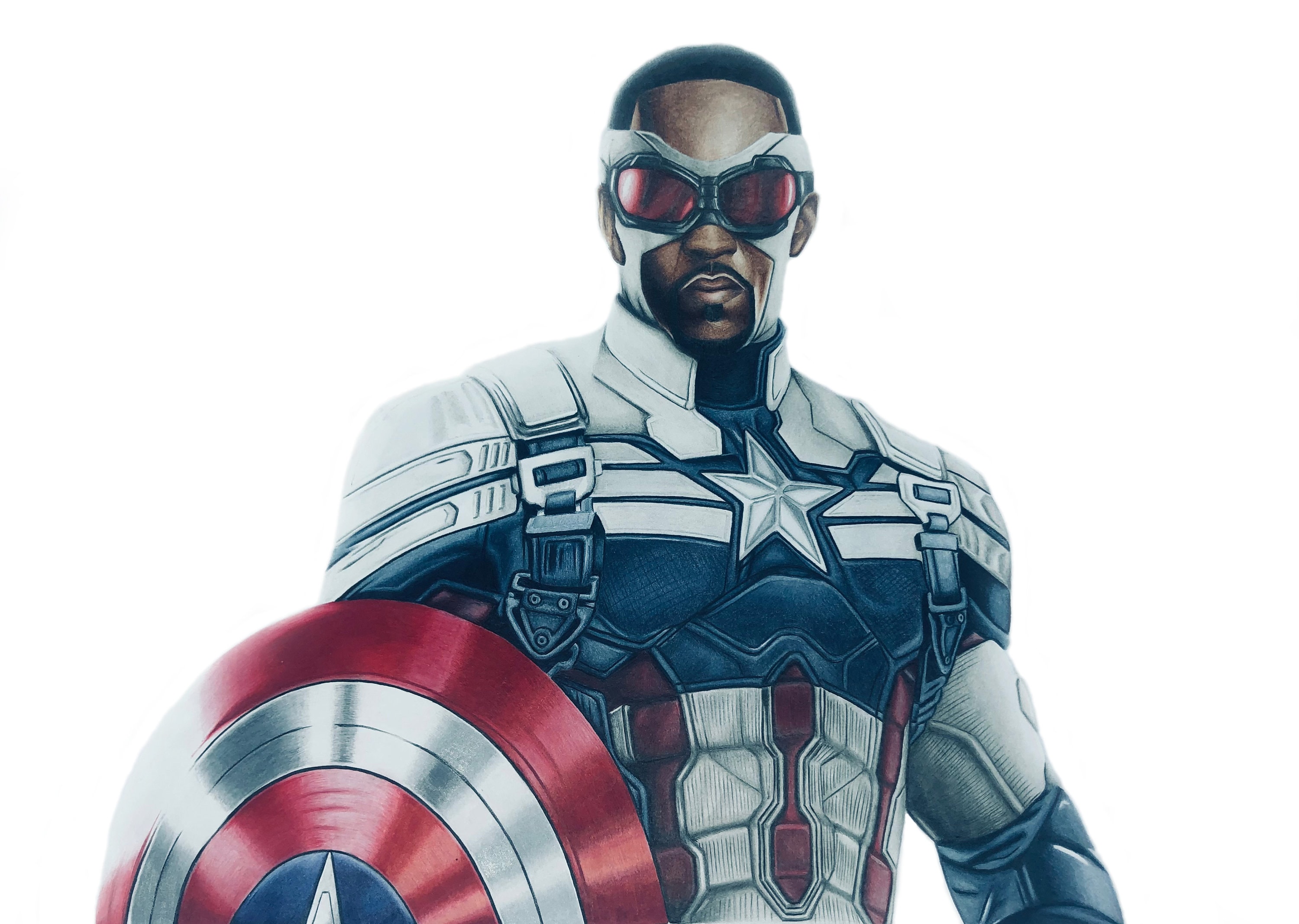 Hyperrealistic Drawing of Captain America – Anthony Mackie