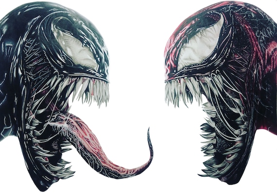 Bandana Marvel 22x22 - Venom Et Carnage - Culturefly - Noir Et Blanc