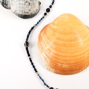Macrame hair wrap with Lapislazuli, sodalite and stainless steel