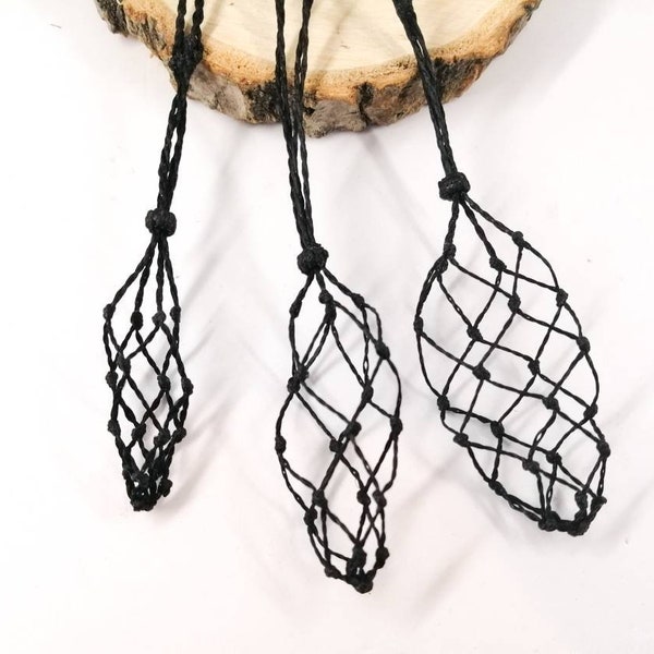 Macrame necklace with changing net/ Stone holder without stone in different colours and sizes