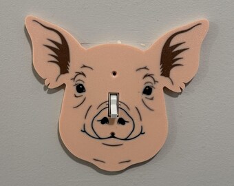 3d Printed Multi-Color Pig Head Light Switch Cover