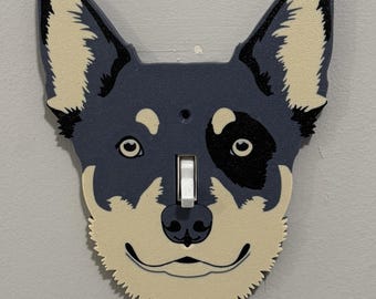 3d Printed Multi-Color Australian Cattle Dog Light Switch Cover