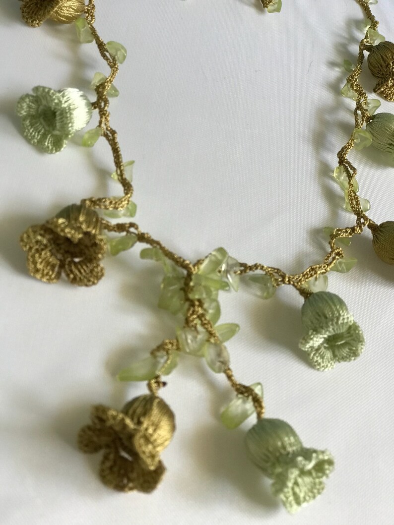 Beige Boho Seed Bead Bracelet Short Crochet Necklace Beaded Crochet Hair Piece Vintage Style Crochet Lariat Anatolian Washable Jewelry,