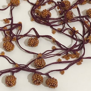 Collana all'uncinetto con perline, collana importante per le mamme, modello di perline di semi, gioielli con perline per San Valentino, modello di collana per accessorio per capelli,