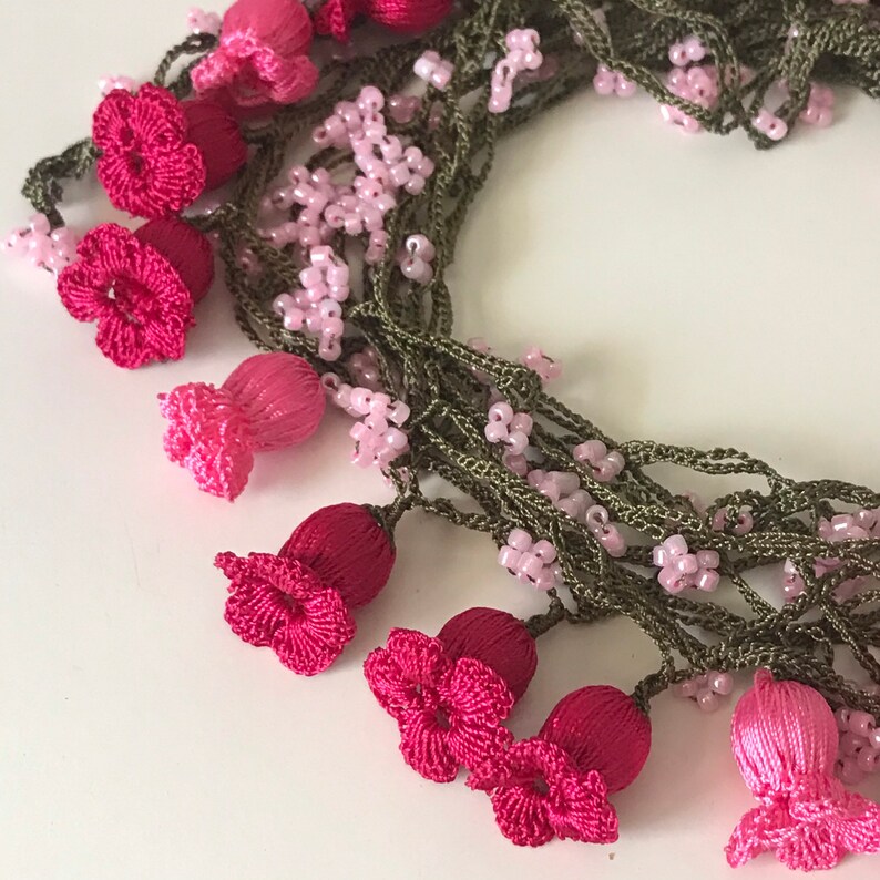 Necklace Bead Headpiece Pink Seed Boho Belt