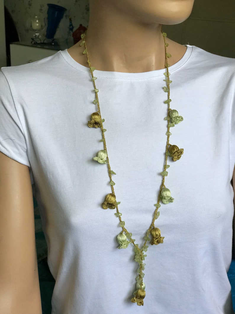 Beige Boho Seed Bead Bracelet Short Crochet Necklace Beaded Crochet Hair Piece Vintage Style Crochet Lariat Anatolian Washable Jewelry,