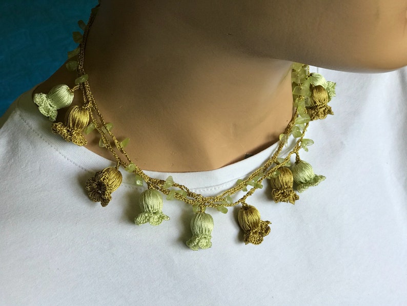 Beige Boho Seed Bead Bracelet Short Crochet Necklace Beaded Crochet Hair Piece Vintage Style Crochet Lariat Anatolian Washable Jewelry,