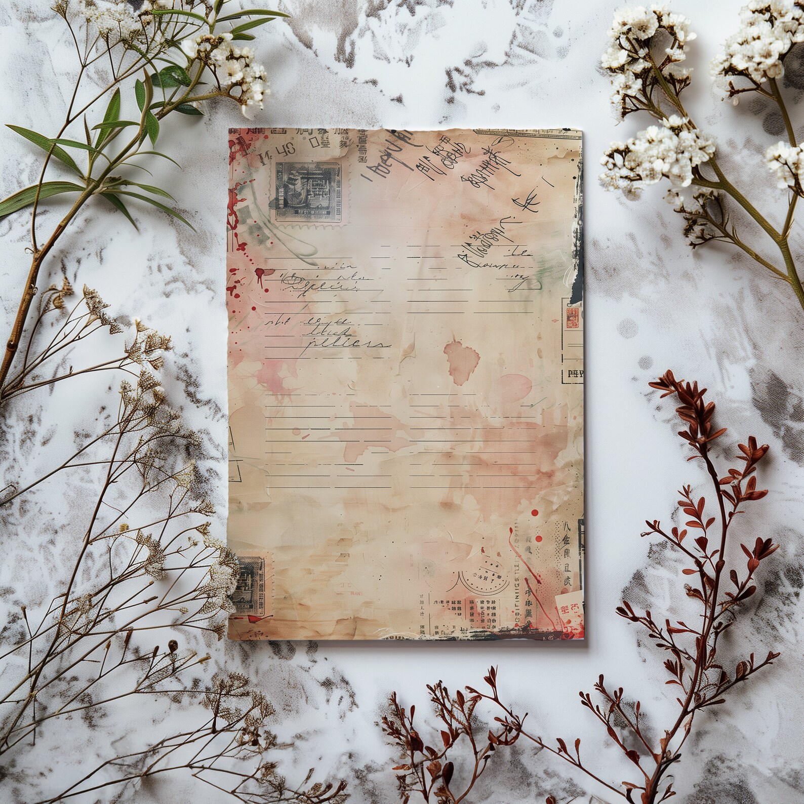 Gritty Pages Gritty Notes 12 Pages Vintage Ephemera Collage Sheet Digital Junk ...