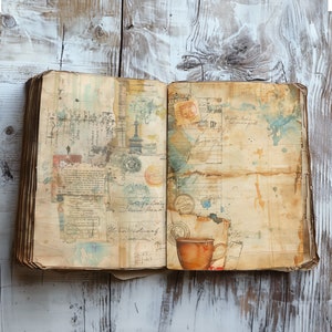 12 Elegant Manuscripts Pages Antique Collage Junk Journal Vintage ...