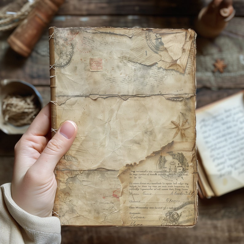 Gritty Pages Gritty Notes 12 Pages Vintage Ephemera Collage Sheet Digital Junk ...