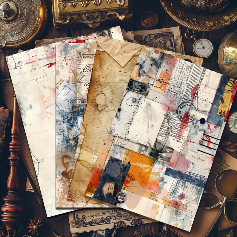 Urban Chaos 12 Junk Journal Pages Vintage-inspired DIY Scrapbooking ...
