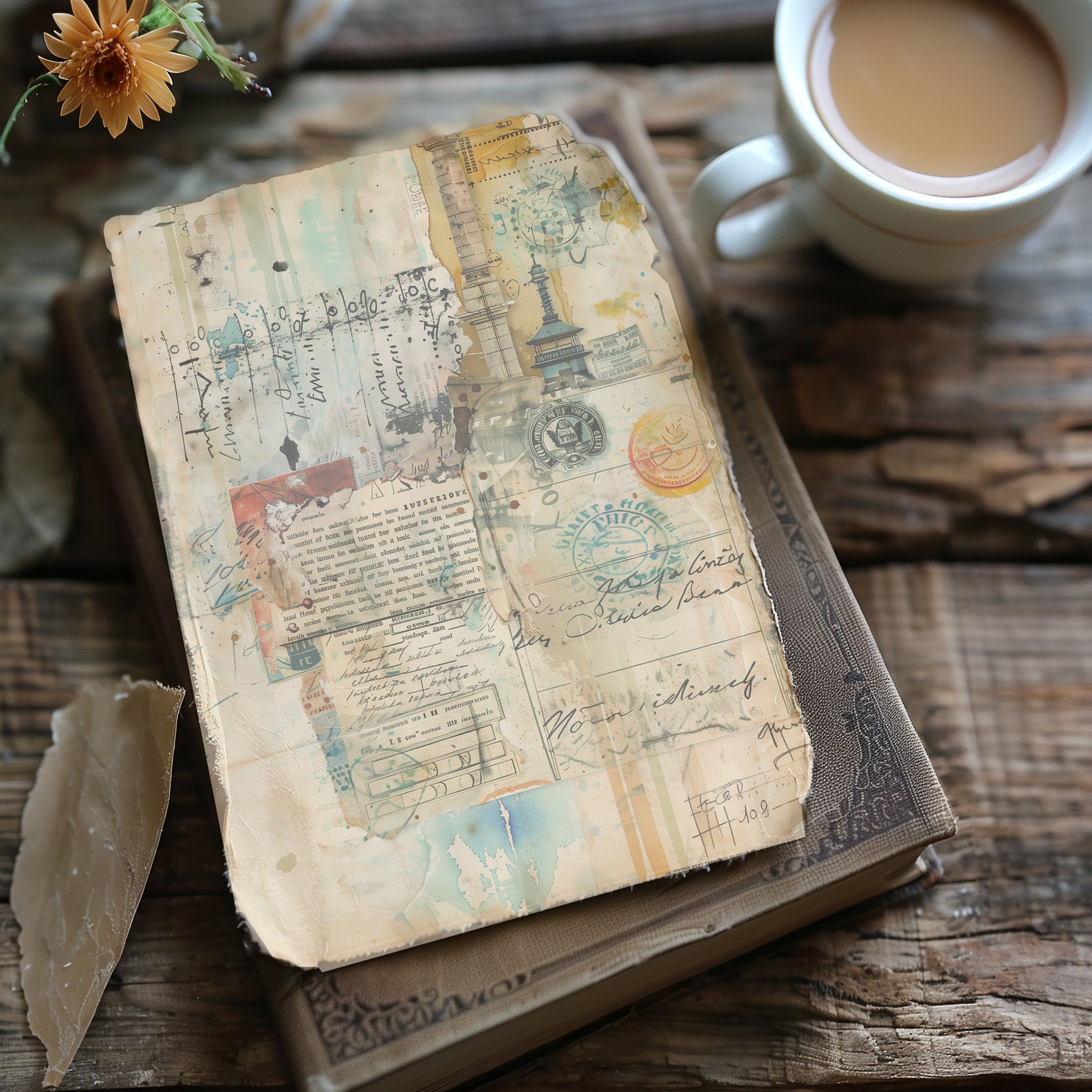 12 Elegant Manuscripts Pages Antique Collage Junk Journal Vintage ...