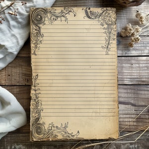 12 pagine vuote decorate in stile vittoriano, ispirate all&#39;epoca, per diario digitale indesiderato, carta, scrapbooking, fai da te, stampabile, collezione Ephemera, design antico