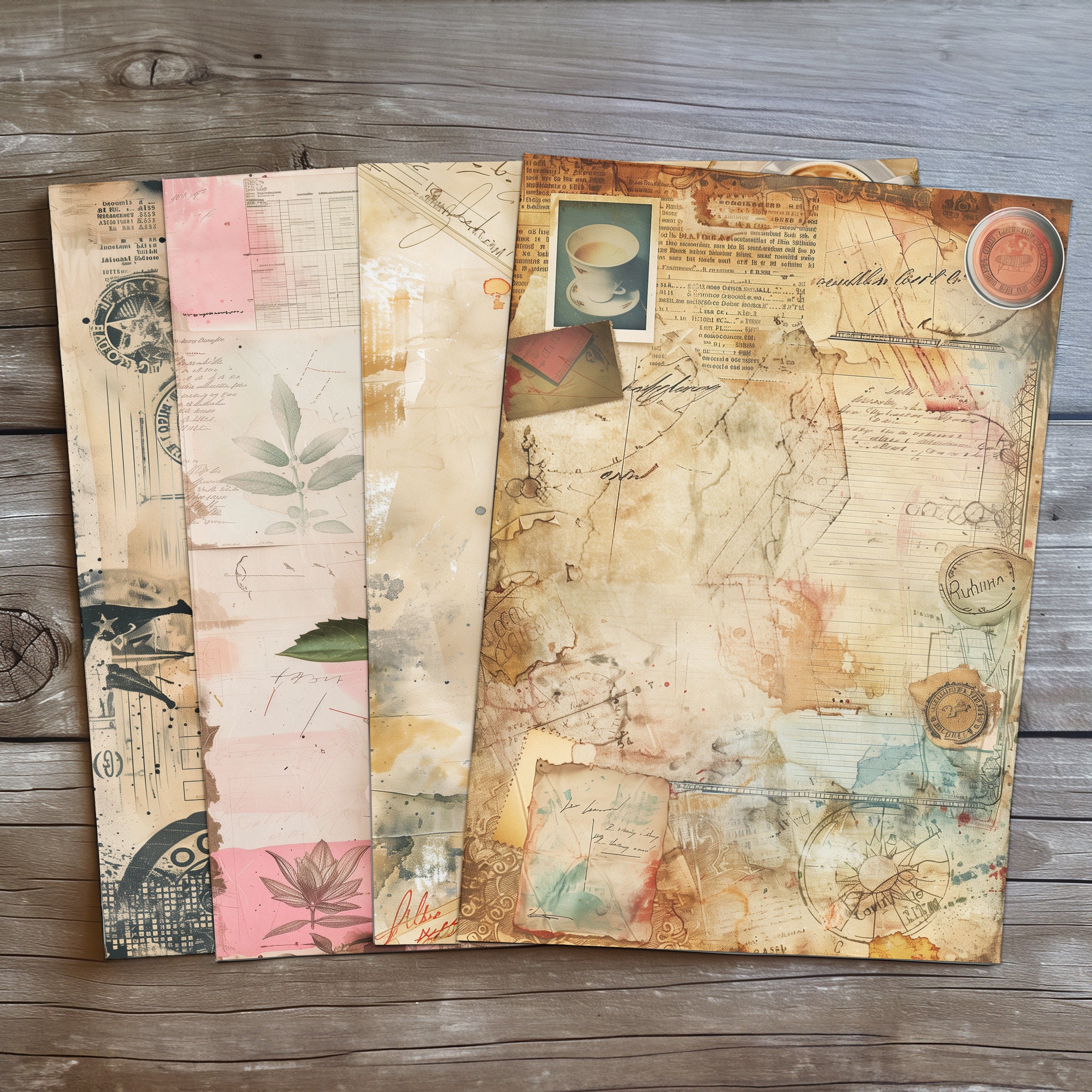 Urban Chaos 12 Junk Journal Pages Vintage-inspired DIY Scrapbooking ...