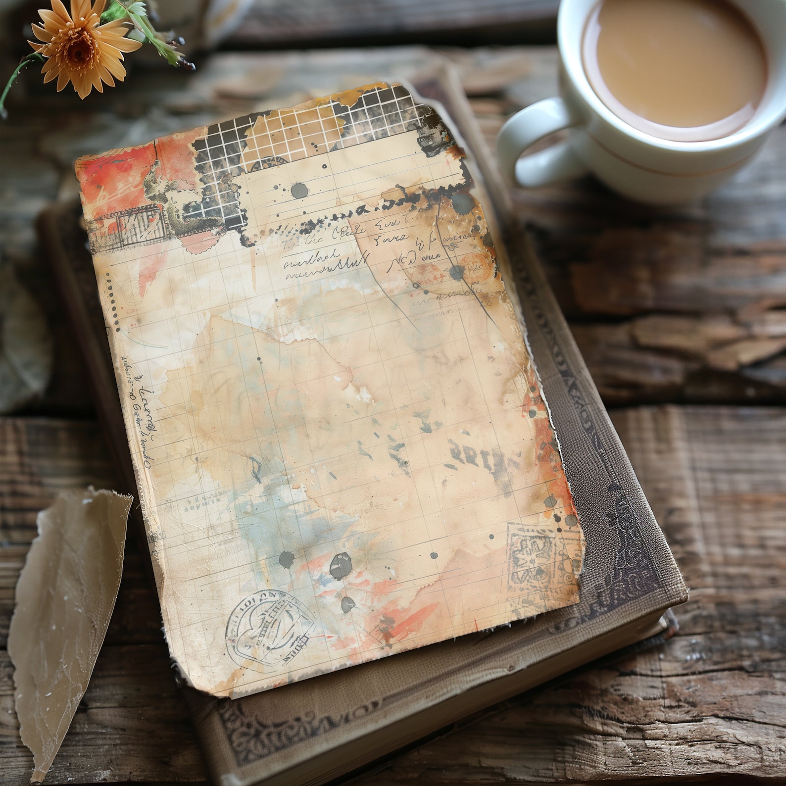 Gritty Pages Gritty Notes 12 Pages Vintage Ephemera Collage Sheet Digital Junk ...