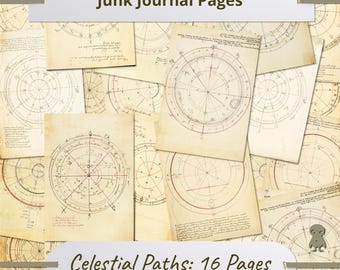 Vintage Celestial Chart Illustrations Antique Astronomical Art Science History Astrology Wall Decor Old Scientific Diagrams Set Astronomy