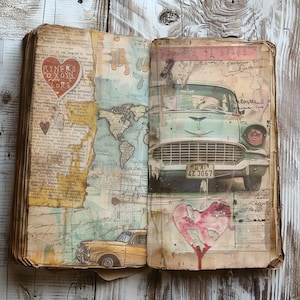 4 Vintage Urban Collagen Digital Art Set Mixed Media Junk Journal Kit Urban Digitalbild Dekorative Papiere Victorian Art Collection Design