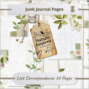 Lost Correspondence: Vintage linierte Seiten, 20 Illustrationen, Junk Journal Scrapbooking Schreibwaren Blumen Ephemera Basteln Unikat